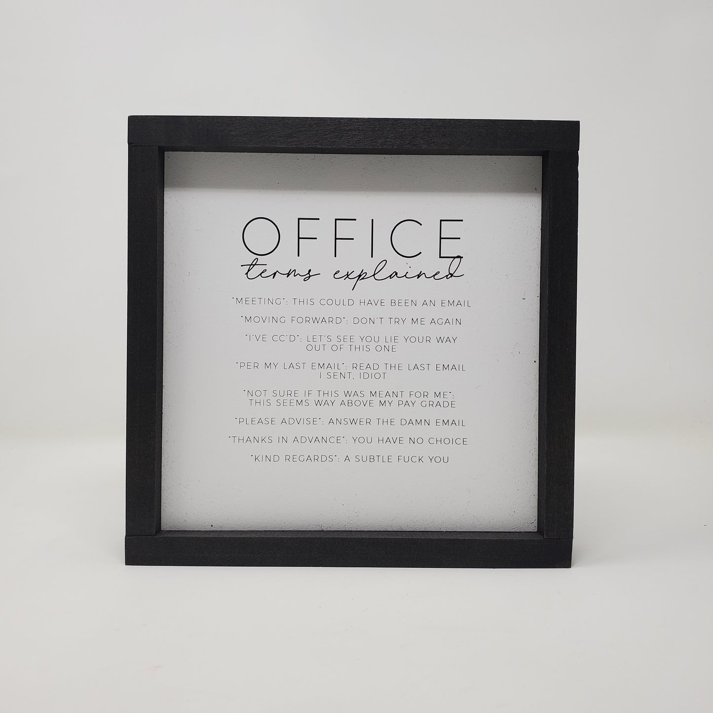 Office Terms Explained Sign - Small Batch Soaps