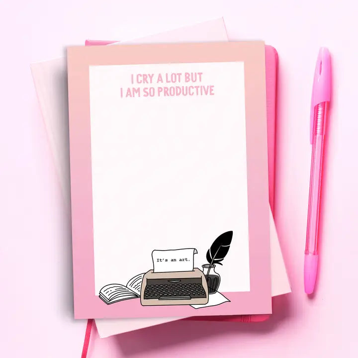 Taylor Swift Notepad - I Cry A lot But I Am So Productive (Pink) - Small Batch Soaps