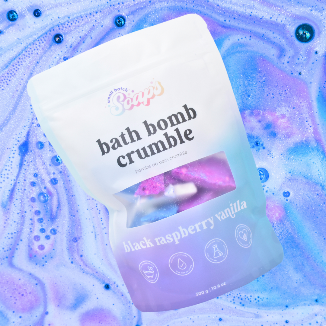 Black Raspberry Vanilla Bath Bomb Crumble - Small Batch Soaps