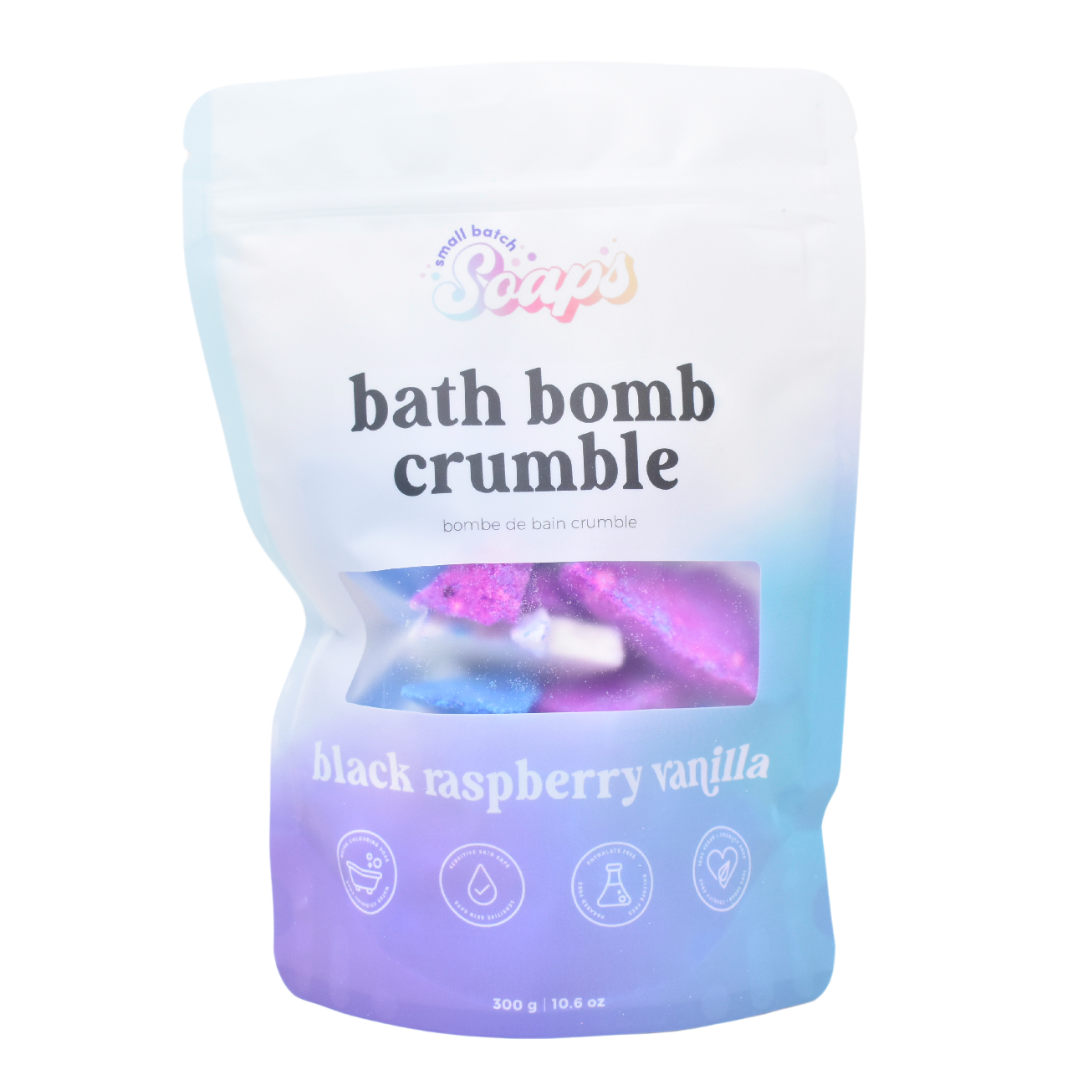 Black Raspberry Vanilla Bath Bomb Crumble - Small Batch Soaps
