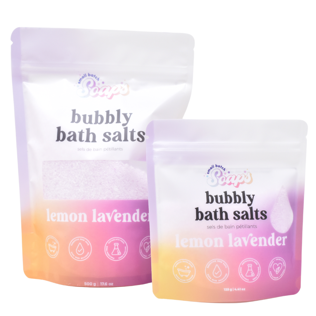 Lemon Lavender Bubbly Bath Salts - Small Batch Soaps