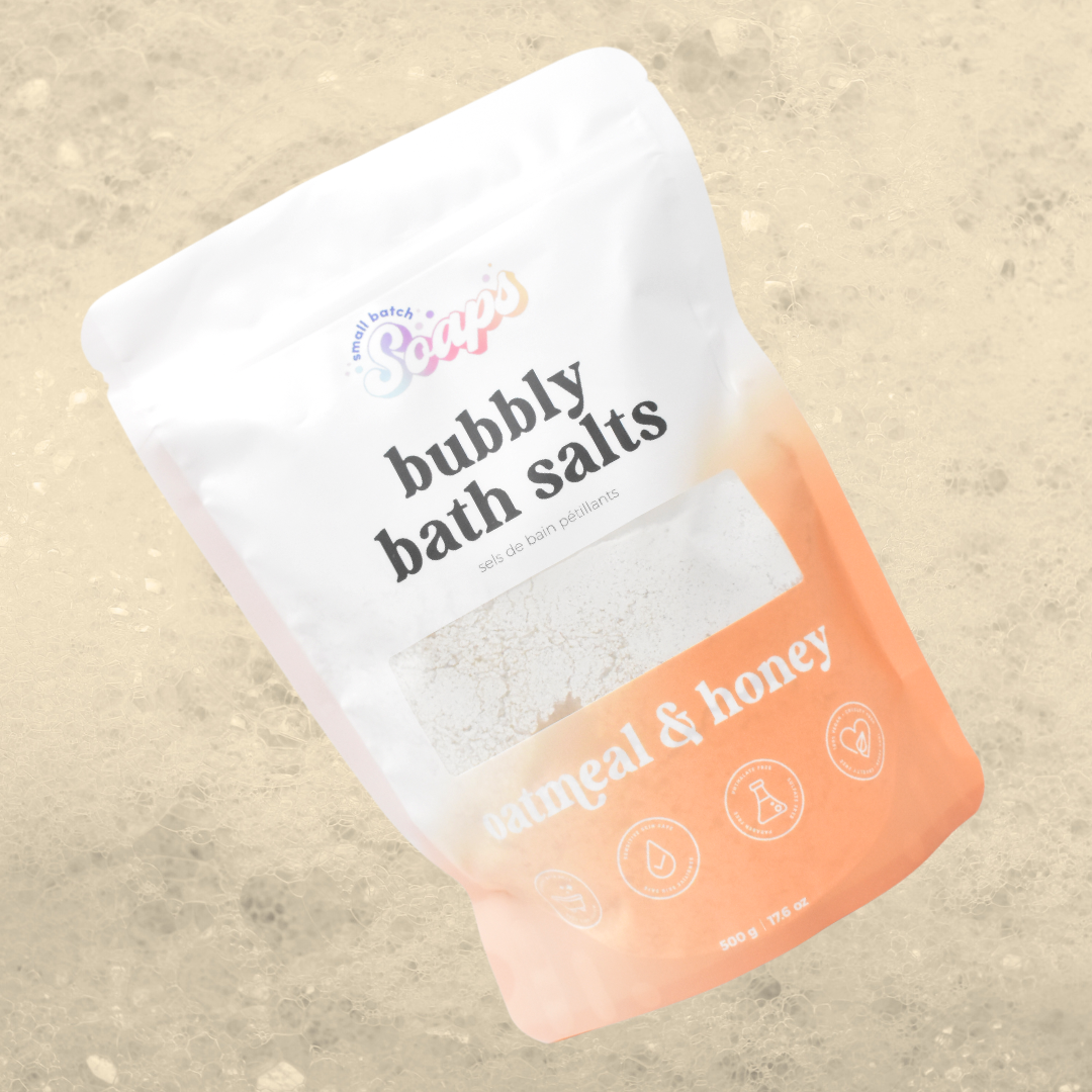 Oatmeal & Honey Bubbly Bath Salts - Small Batch Soaps