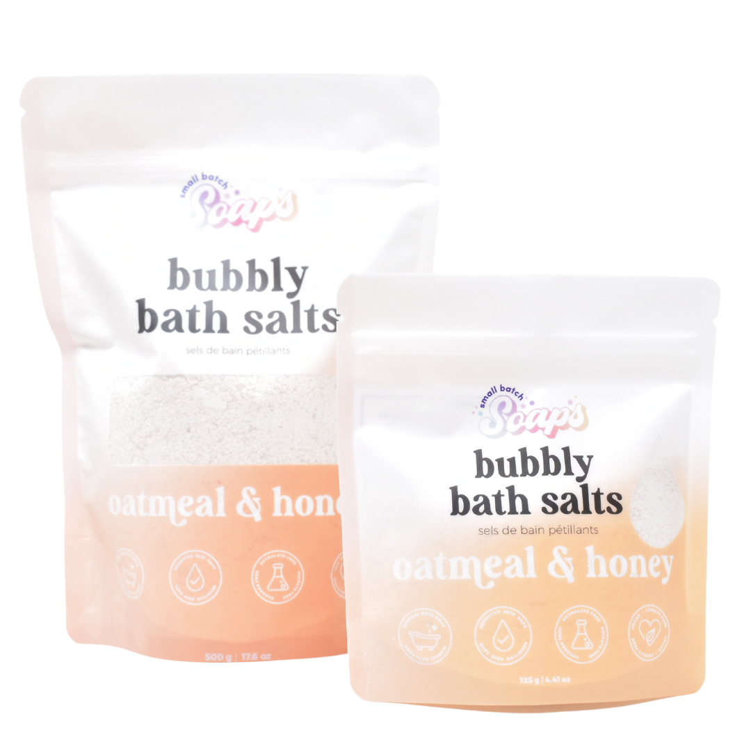 Oatmeal & Honey Bubbly Bath Salts - Small Batch Soaps