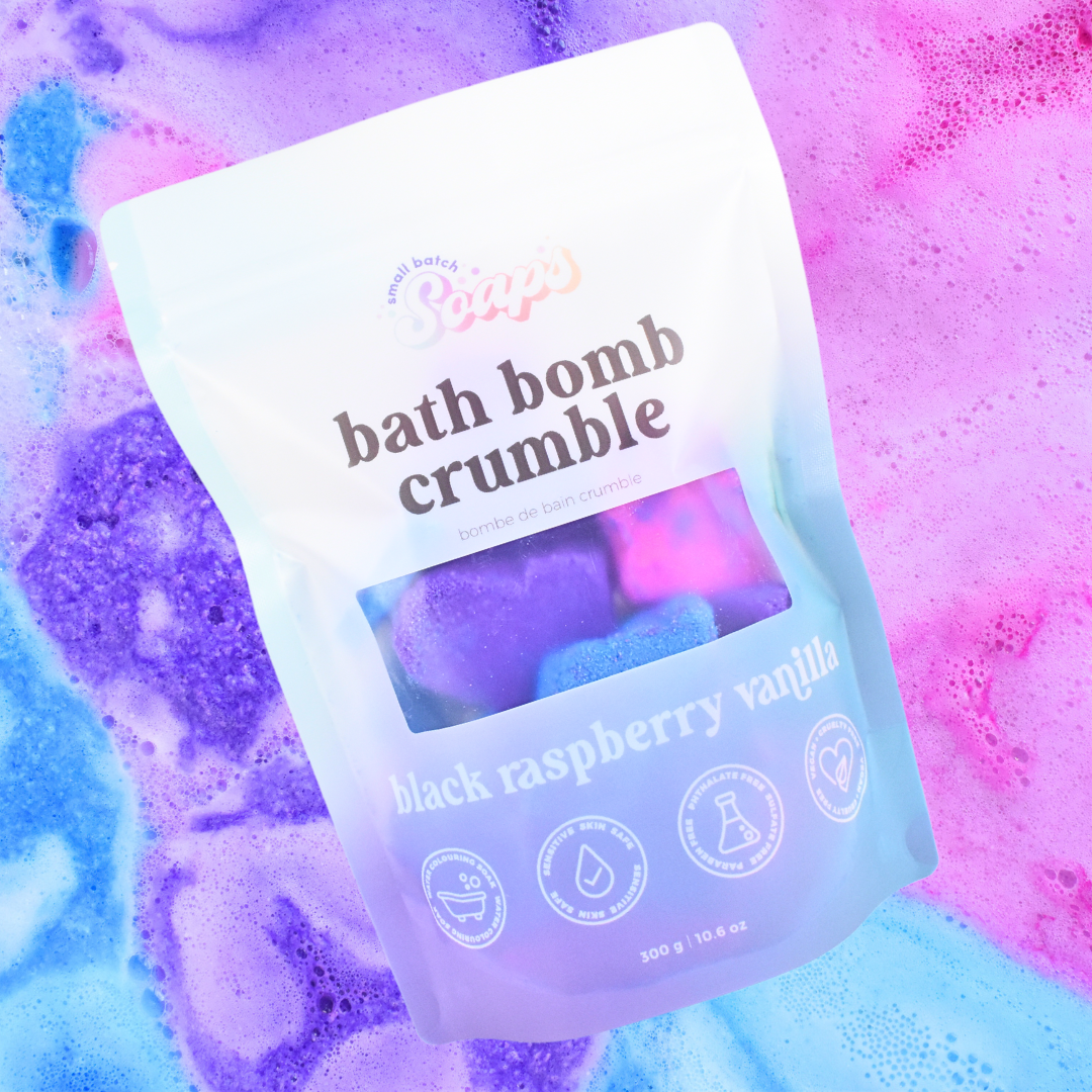 Black Raspberry Vanilla Bath Bomb Crumble - Small Batch Soaps